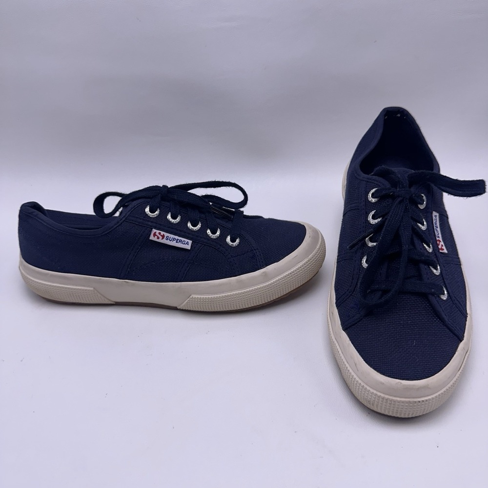 Superga 2750‎ Cotu Classic Navy Blue Canvas Sneakers Men 5.5 Women 7 EU 37.5